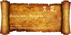 Kazsimir Roland névjegykártya